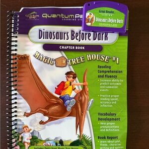 Used, Quantum Leap Dinosaurs Before Dark Book & Game. Not Tested